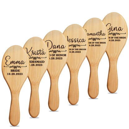 Personalized Hair Brush Set, Custom Name Massage Combs for Bridal Party, Maid of Honor and Bachelorette Gifts
