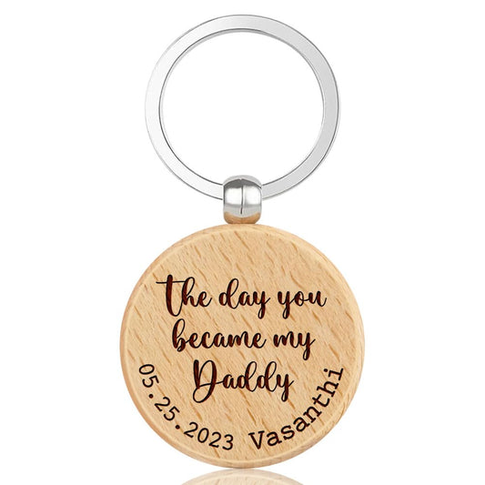 The Day You Became My Daddy - Personalized Keychain for Dad, Ideal Gifts for Father's Day, Birthday, Christmas