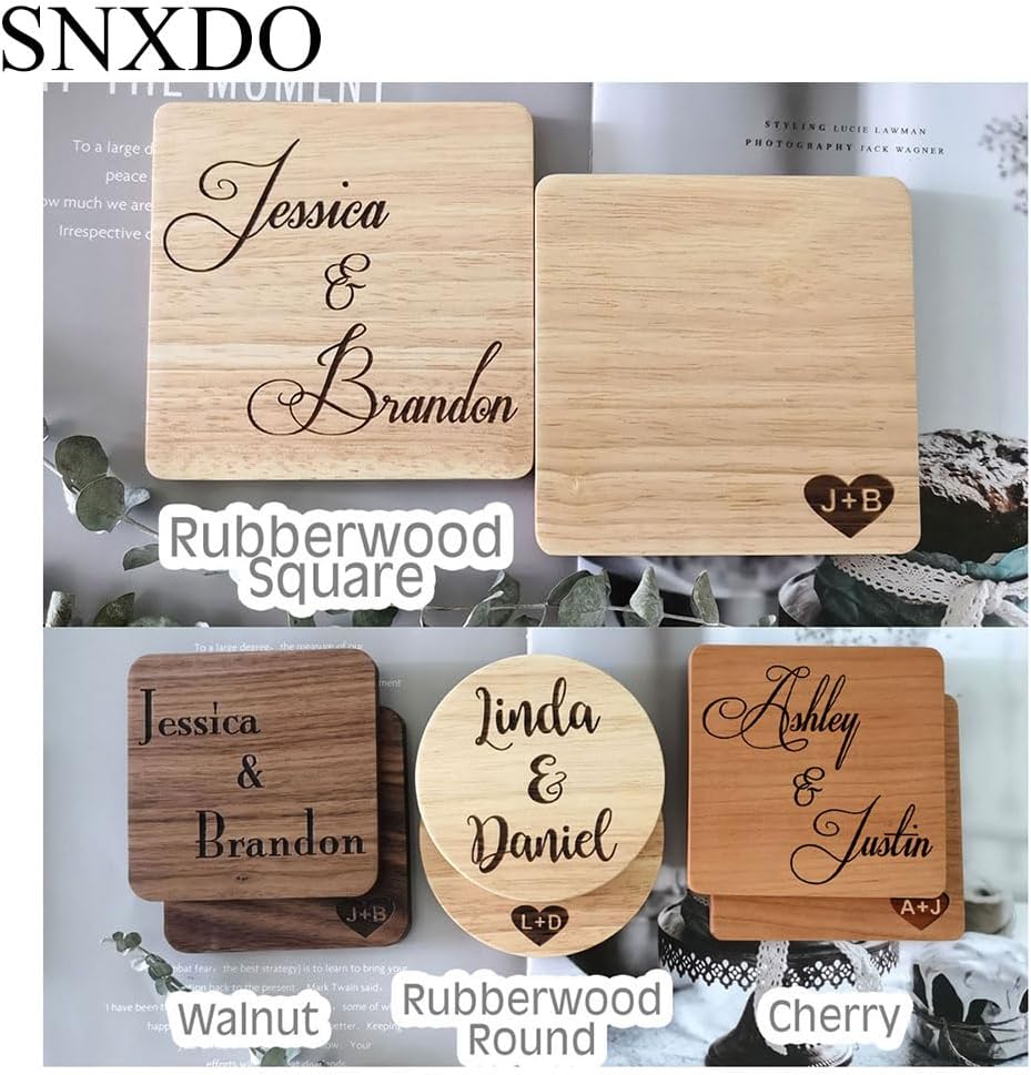 Wedding Gifts for Couples - Novelty Custom Name Coasters, Funny Gift, Engagement, Newlyweds, Bridal Shower, Personalized Present for Her or Him