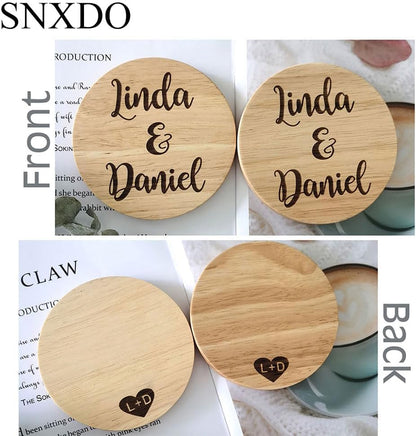 Wedding Gifts for Couples - Novelty Custom Name Coasters, Funny Gift, Engagement, Newlyweds, Bridal Shower, Personalized Present for Her or Him
