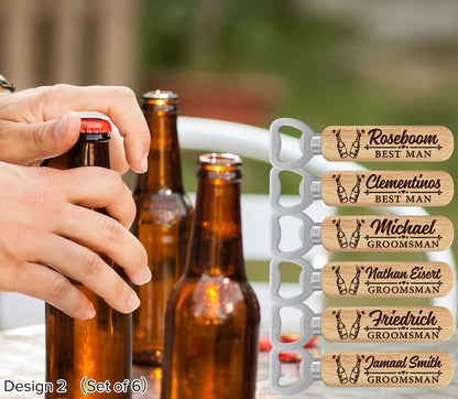Personalized Wooden Bottle Opener Gift, Beer Gift for Him, Groomsman, Brother, Boy Friend, Father, Unique Gifts for Father's Day, Birthday, Bachelor Party, Christmas