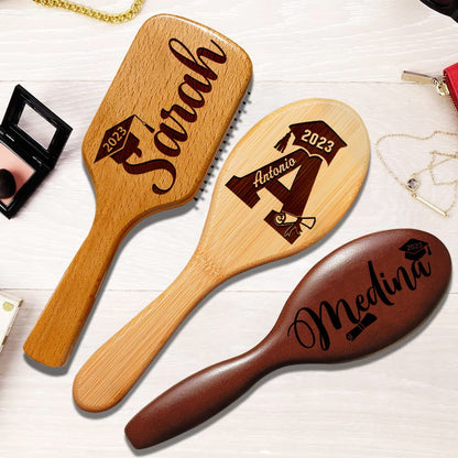 Graduation Gifts, Personalized Name Hair Brush for Daughter, Her, Class of 2025, Congratulations Grad Comb, Unique Gifts for High School, College or University, Custom Natural Wooden Hair Brush