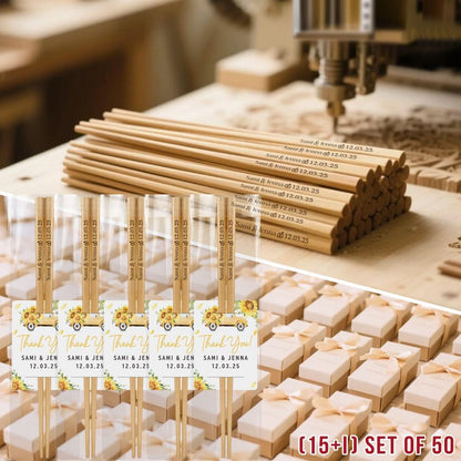 Personalized Wedding Favors with Thank You Cards, Custom Wooden Chopsticks, Housewarming Party Favors, Gifts for Party Guests Set of 10 - 200