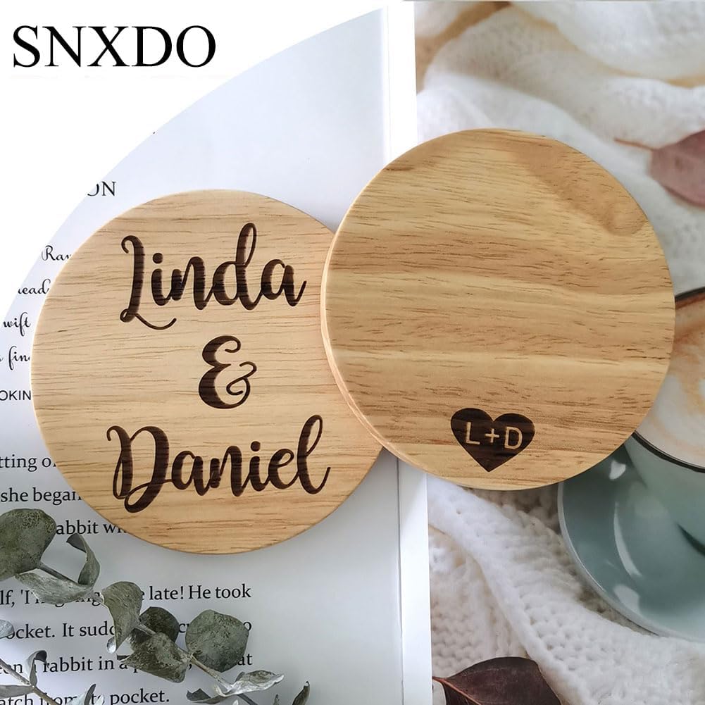 Wedding Gifts for Couples - Novelty Custom Name Coasters, Funny Gift, Engagement, Newlyweds, Bridal Shower, Personalized Present for Her or Him
