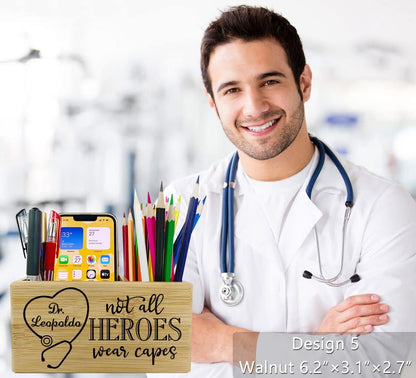 Gifts for Doctors, Personalized Name Pen Holder for Nurses, Hygienists, Assistants, Physician, Dentists, Unique Graduation, Birthday or Christmas Gifts Idea, Custom Desk Organizer