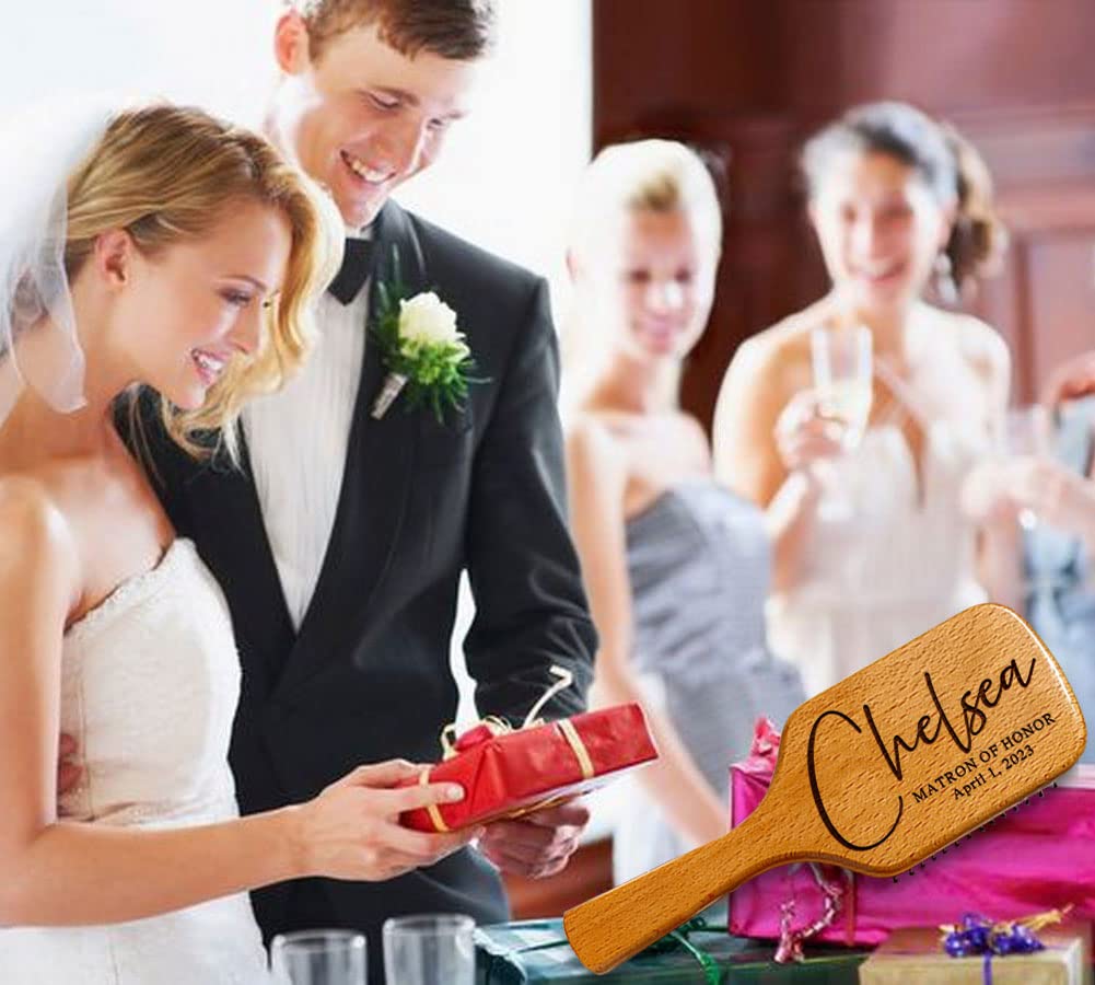 Personalized Bridesmaid Gift Set of 5 for Women - Custom Name Massage Combs | Hair Brush, Maid of Honor, Bridal Shower & Bachelorette Party Proposals