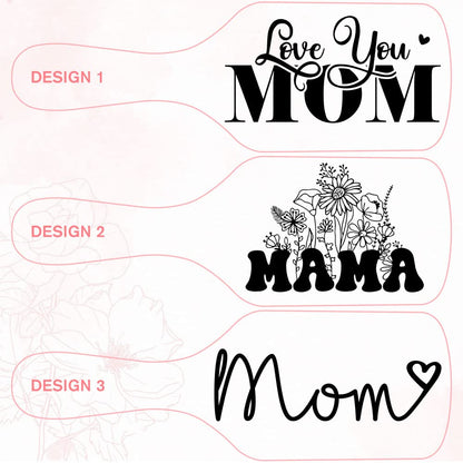 Gifts for Mom, Personalized Hair Brush, Love you Mom Natural Wooden Comb - Happy Mother`s Day Valentine's Day Birthday Christmas Wedding Anniversary Thanksgiving Present for Mom