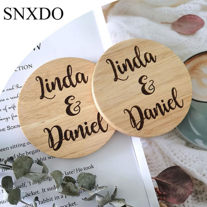 Wedding Gifts for Couples - Novelty Custom Name Coasters, Funny Gift, Engagement, Newlyweds, Bridal Shower, Personalized Present for Her or Him