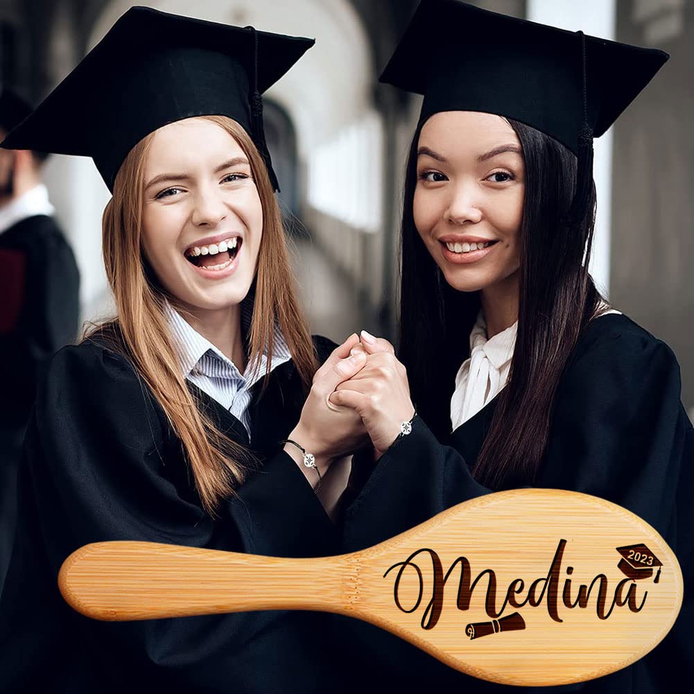 Graduation Gifts, Personalized Name Hair Brush for Daughter, Her, Class of 2025, Congratulations Grad Comb, Unique Gifts for High School, College or University, Custom Natural Wooden Hair Brush
