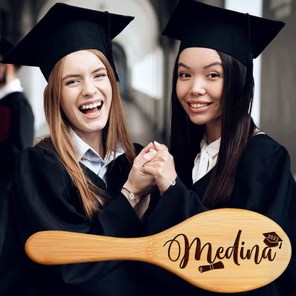 Graduation Gifts, Personalized Name Hair Brush for Daughter, Her, Class of 2025, Congratulations Grad Comb, Unique Gifts for High School, College or University, Custom Natural Wooden Hair Brush
