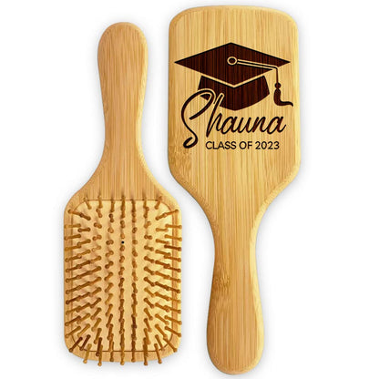 Graduation Gifts, Personalized Name Hair Brush for Daughter, Her, Class of 2025, Congratulations Grad Comb, Unique Gifts for High School, College or University, Custom Natural Wooden Hair Brush