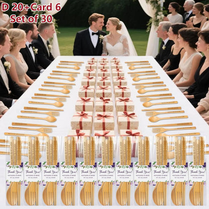 Personalized Wedding Favors with Thank You Cards, Custom Wooden Spoons & Forks & Chopsticks, Housewarming Party Favors, Gifts for Party Guests Set of 5-100