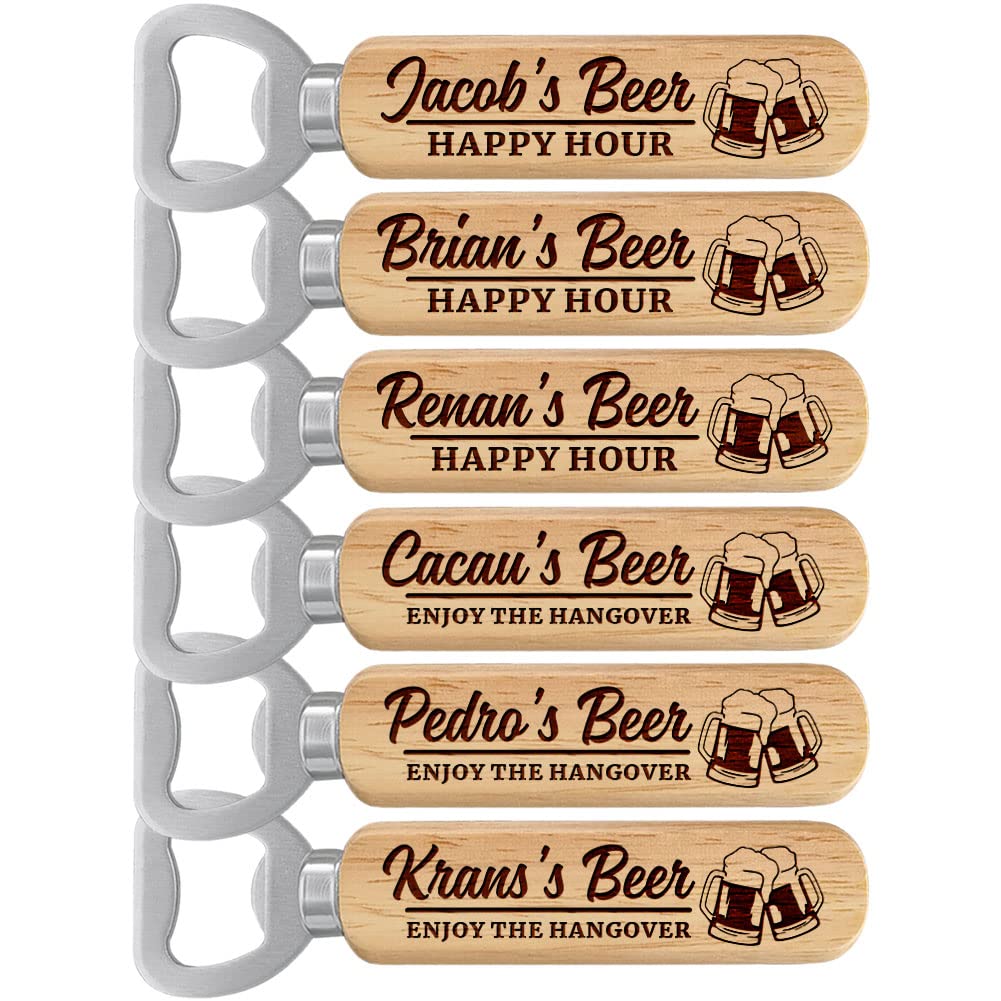 Personalized Wooden Bottle Opener Gift, Beer Gift for Him, Groomsman, Brother, Boy Friend, Father, Unique Gifts for Father's Day, Birthday, Bachelor Party, Christmas