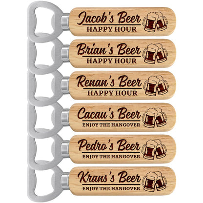 Personalized Wooden Bottle Opener Gift, Beer Gift for Him, Groomsman, Brother, Boy Friend, Father, Unique Gifts for Father's Day, Birthday, Bachelor Party, Christmas