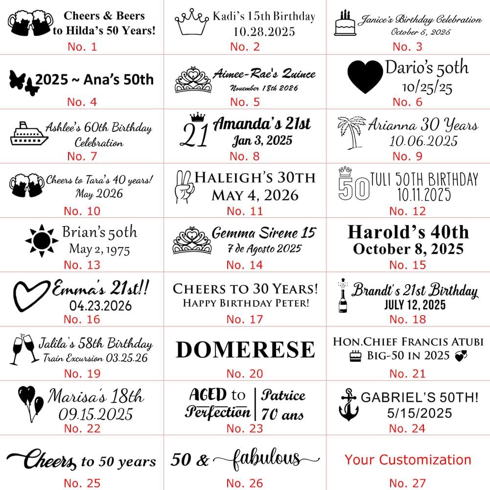 Personalized Wooden Bottle Openers, Birthday Party Favors, Custom Engraved with Names and Date, Set of 1-100