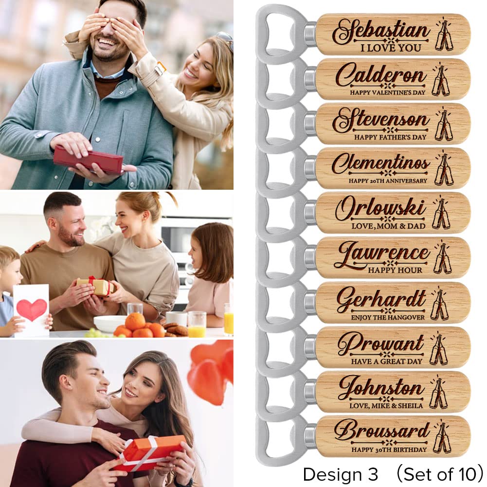 Personalized Wooden Bottle Opener Gift, Beer Gift for Him, Groomsman, Brother, Boy Friend, Father, Unique Gifts for Father's Day, Birthday, Bachelor Party, Christmas