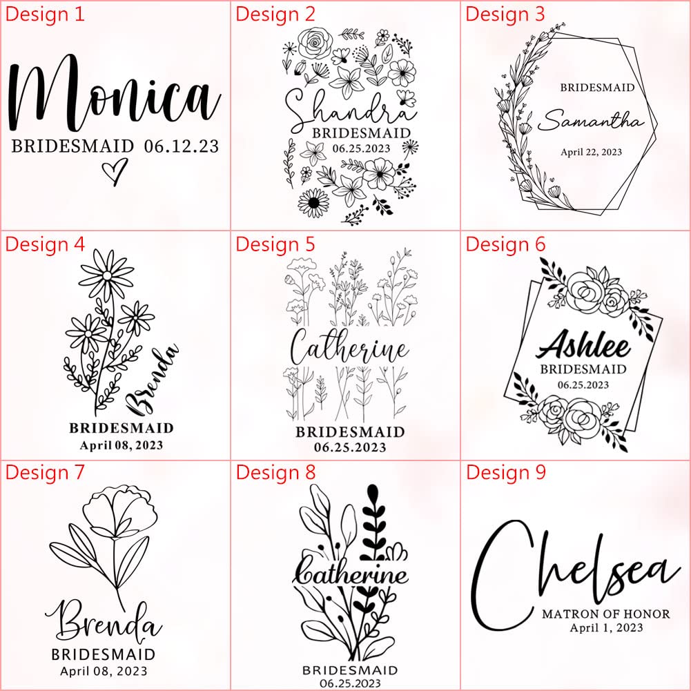 Personalized Bridesmaid Gift Set of 5 for Women - Custom Name Massage Combs | Hair Brush, Maid of Honor, Bridal Shower & Bachelorette Party Proposals