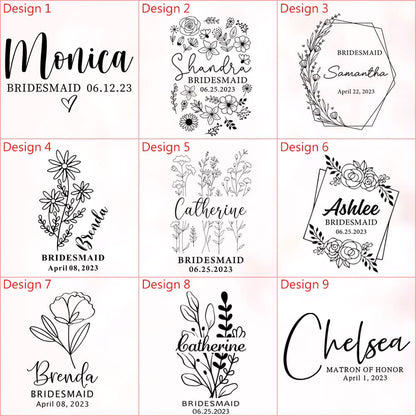 Personalized Bridesmaid Gift Set of 5 for Women - Custom Name Massage Combs | Hair Brush, Maid of Honor, Bridal Shower & Bachelorette Party Proposals