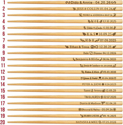Personalized Wedding Favors with Thank You Cards, Custom Wooden Chopsticks, Housewarming Party Favors, Gifts for Party Guests Set of 10 - 200
