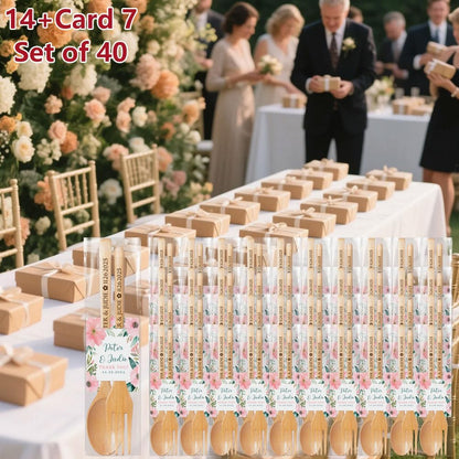 Personalized Wedding Favors with Thank You Cards, Custom Wooden Spoons & Forks, Housewarming Party Favors, Gifts for Party Guests Set of 10-100