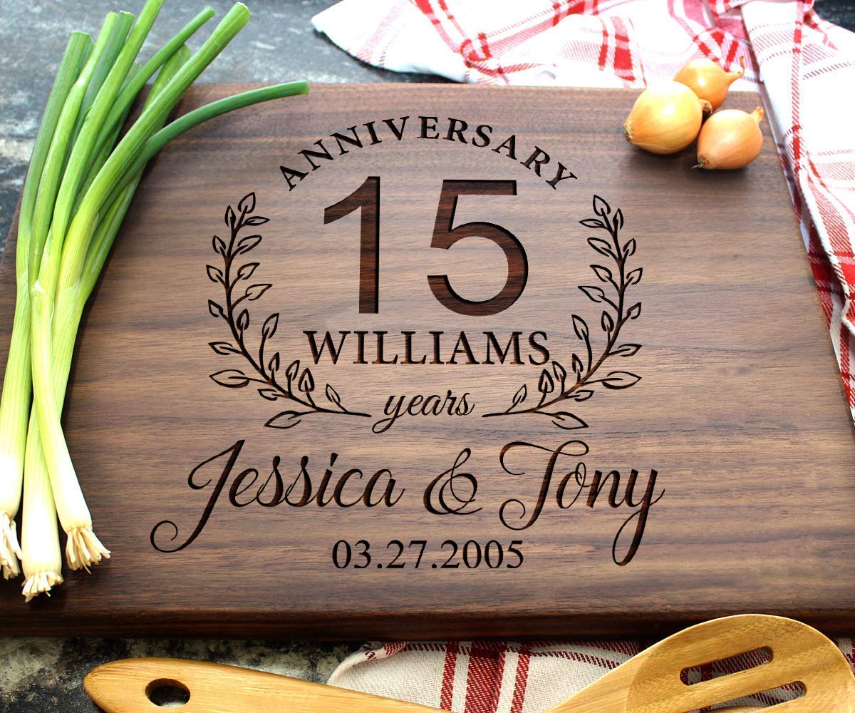 Personalized Anniversary Cutting Boards for Wedding Gift, Bridal Shower, Engagement, Housewarming Gift, Gift for Parents, Couple or Bride and Groom, Custom any Years Wooden Engraving Decoration