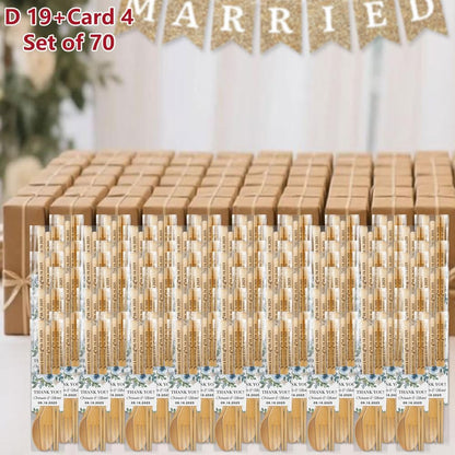 Personalized Wedding Favors with Thank You Cards, Custom Wooden Spoons & Forks & Chopsticks, Housewarming Party Favors, Gifts for Party Guests Set of 5-100