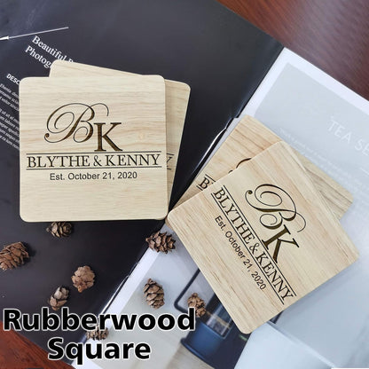 Personalized Coasters for Couples, Gifts for Wedding or Anniversary with Custom Name, Ideal for Engagement, Newlyweds, Bridal Shower, Present for Her or Him